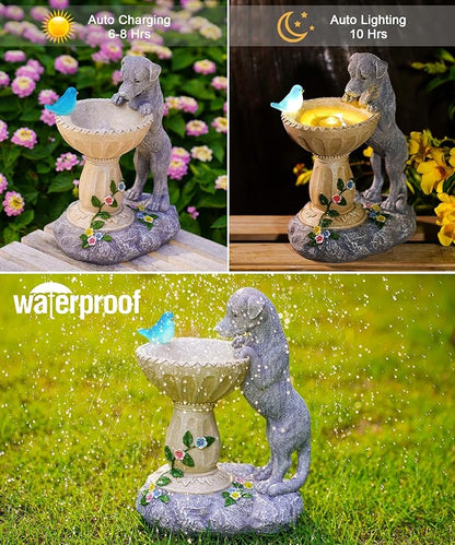 Nacome Solar Dog Garden Decor: Outdoor Statues Ornaments for Outside Decorations Yard Art Lawn Porch Patio Balcony - Birthday Choice for Mom Grandma Women Lover