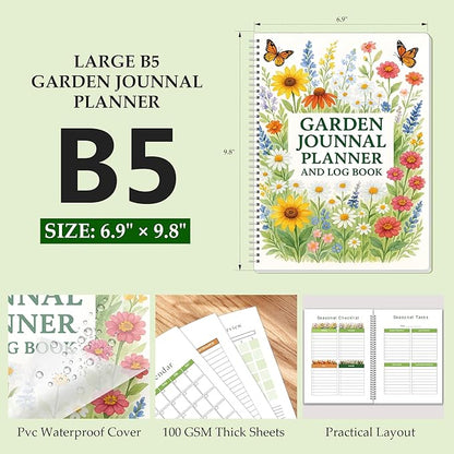 Garden Planner – Garden Journal Planner and Log Book with Monthly & Weekly Checklists, Gardening Journal for Plant Care, Budget, and Harvest Tracking