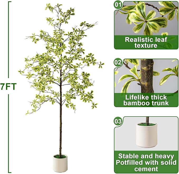 7FT Artificial Black Olive Tree Artificial Olive Plants, Tall Faux Olive Tree Faux Silk Plant Fake Plant Ultra-Realistic Silk Leaves & Natural Trunk Indoor Outdoor Use