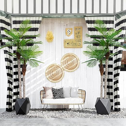 8FT Artificial Palm Tree with Realistic Bark & Leaves, UV Resistant Faux Indoor Outdoor Palm Plant for Home, Office, Yard, Patio, and Living Room Decor (96 Inches)