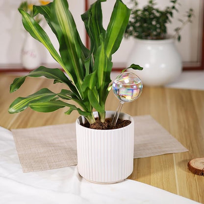 Large Extra-Thick Clear Glass Plant Watering Globes, Rainbow Gradient Self Watering Devices for Indoor & Outdoor Plants, AutomaticWaterer Spikes, Perfect for Daily or Vacation Use, 2-Pack