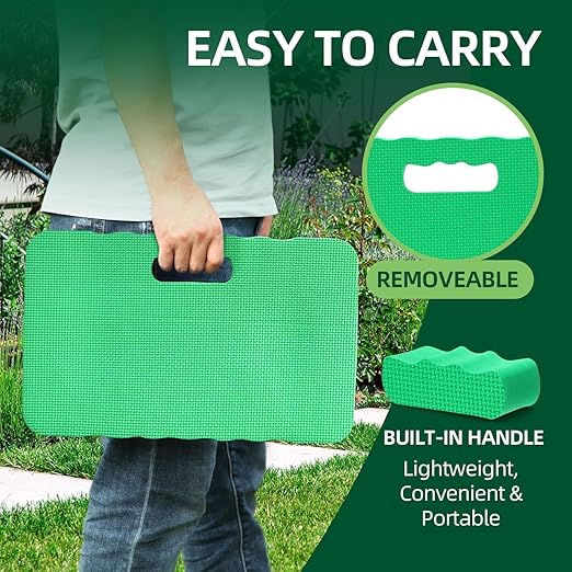 Ohuhu Premium Thick Kneeling Pad, 2-Pack Large Comfortable Gardening Knee Mat with 2 Different Surfaces, Extra Thick Knee Cushion Kneeler for Gardening, Work, Baby Bath, Exercise Christmas Gifts