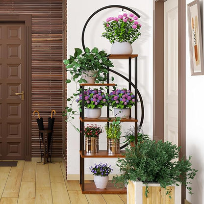 Plant Stand Indoor with Grow Lights, Large Plant Stands for Indoor Plants Multiple, 67" Tall Plant Shelf Indoor with 5 Lights Tiered Plant Holder, Lighted Corner Plant Stand for Home Decor