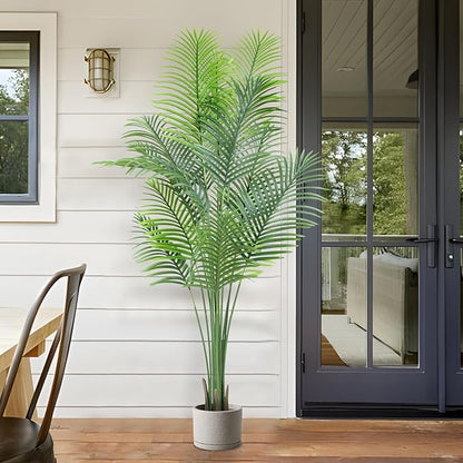 ANTING 7FT 1Pack Areca Palm Artificial Plants - Large Fake Plant for Home Decor - Tall Silk Plants Indoor - Lifelike Greenery for Any Room Decor