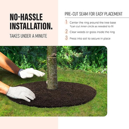 Rubberific 36" Recycled Rubber Mulch Tree Ring Easy Install Looks Like Real Mulch 2 Pack - Brown