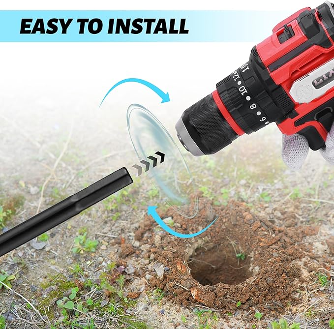 ERYTLLY Bulb Planter, Auger Spiral, 1.6 * 9+3 * 12+2 * 14.5+3 * 17.5 inch Garden Planter Tool 4 Sets,Rapid Umbrella Hole Digger for Planting Bulb Seedlings Bedding Tulips, and Digging Weeds Roots