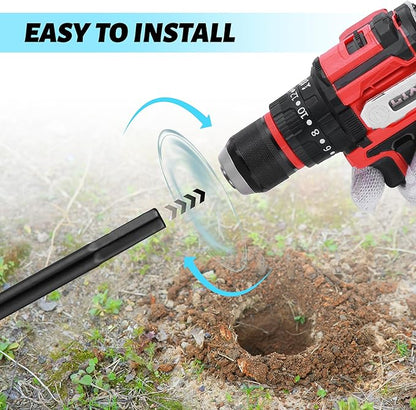 ERYTLLY Bulb Planter, Auger Spiral, 1.6 * 9+3 * 12+2 * 14.5+3 * 17.5 inch Garden Planter Tool 4 Sets,Rapid Umbrella Hole Digger for Planting Bulb Seedlings Bedding Tulips, and Digging Weeds Roots