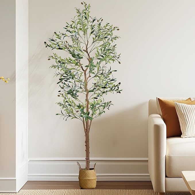 VECELO Artificial Olive Tree, 5FT Faux Olive Trees, Fake Silk Plant for Indoor Outdoor Home Office Decor, 2 Pack