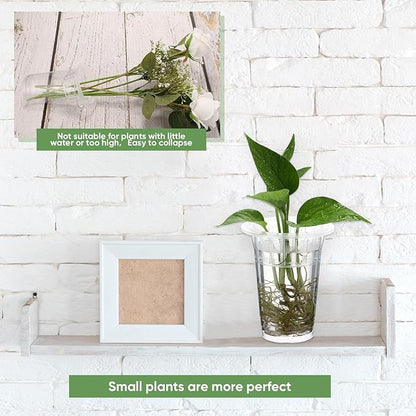 Baderke 35 Pcs Plastic Plant Propagation Station Desktop Terrariums Plant Tabletop Vase with Hydroponic Baskets for Indoor Home Office Desktop Decor (4.25'',4.57'',5.47'')