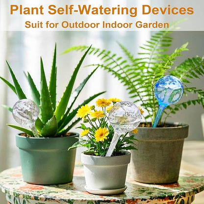 Plant Automatic Watering Devices, Clear Plastic Self-Watering Bulbs Flower Automatic Watering Device While Away Garden Waterer for Plant Indoor Outdoor