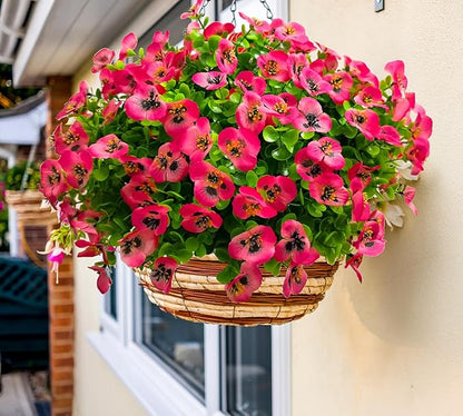 Artificial Flowers for Outdoors Fake Plants, 12pcs Fake Flowers Artificial Plants Outdoor UV Resistant,Silk Faux Flowers Shrubs Greenery Plants for Porch Garden Patio Window Box Decor