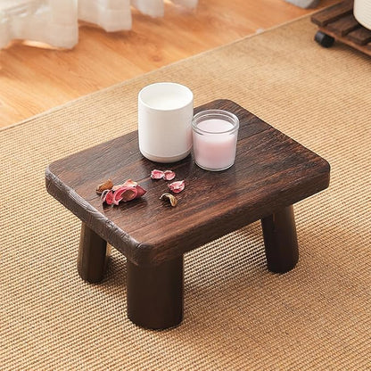 Wooden Foot Stool,Kids Stool,Small Bench,Wooden Steps,Kitchen Step Stool,Wood Plant Stand (14.2"x10.2"x7.1")