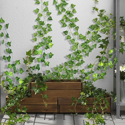 CQURE 120Pack 420Ft Artificial Ivy Fake Vines,Ivy Garland Greenery Garland Fake Hanging Plants Vines Aesthetic Green Leaves for Bedroom Wedding Party Garden Wall Room Decor