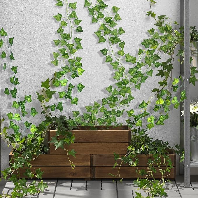 CQURE 240 Pack 1680Ft Artificial Ivy Fake Vines,Ivy Garland Greenery Garland Fake Hanging Plants Vines Aesthetic Green Leaves for Bedroom Wedding Party Garden Wall Room Decor