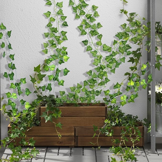 CQURE 36 Pack 252Ft Artificial Ivy Garland, Fake Vines Leaf Garland Green Leaves Fake Plants Hanging Vines Plant Greenery Garland for Bedroom Wedding Party Garden Wall Room Decor