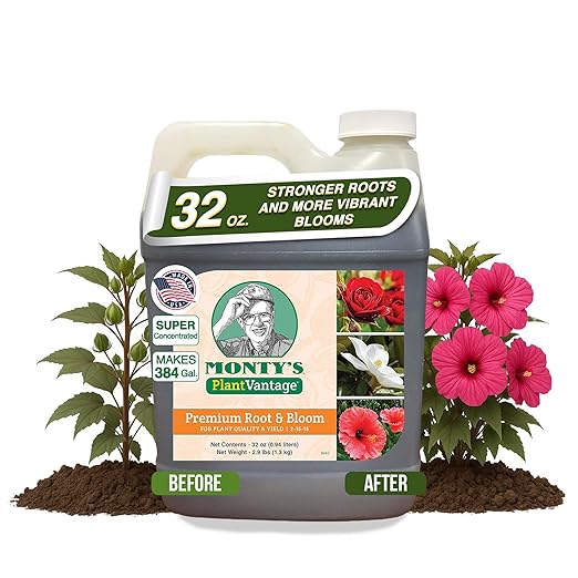 PlantVantage Root & Bloom Fertilizer - Concentrated Liquid Fertilizer for Strong Roots and Big Blooms - Bloom Plant Food for Trees, Shrubs, Flowers and Vegetables - Ideal Soil and Foliar Spray - 32 oz
