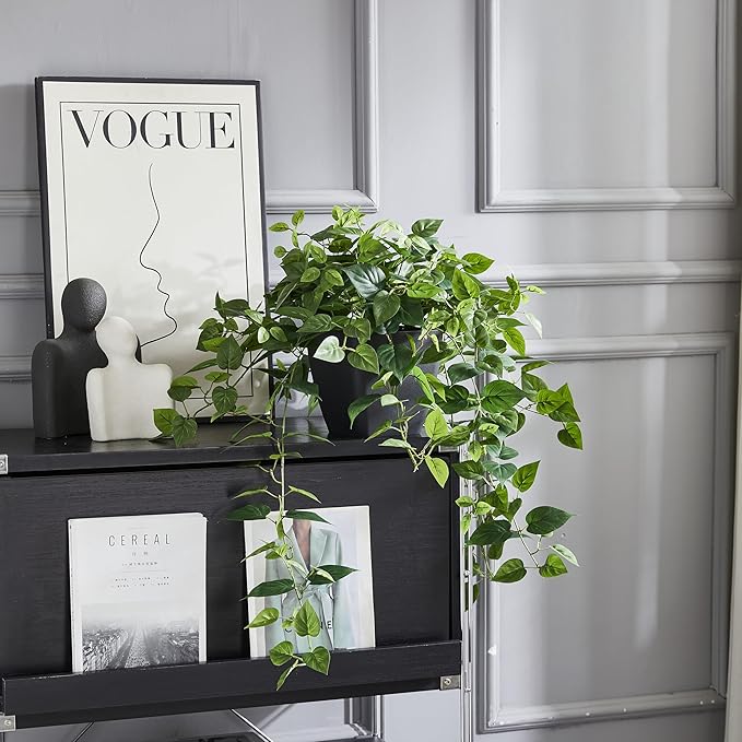 365 Blooming Decor Realistic Artificial Potted Pothos Ivy Plant(Devil's Ivy), Scindapsus Aureus, Premium Fake Plant for Home, Office Decor, 30" H x 22.8" W, //Weather-Resistant//Indoor&Outdoor