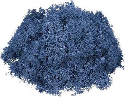 MECCANIXITY 4.6oz Preserved Reindeer Moss, Dark Blue Decorative Artificial Fake Moss for Potted Plants Indoor Crafts Lichen Centerpieces Decor