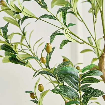 VECELO Artificial Olive Tree 6FT(72inch), Tall Faux Olive Trees in Pot, Fake Silk Plant with Dried Moss for Indoor Outdoor Home Office Decor, 2 Pack