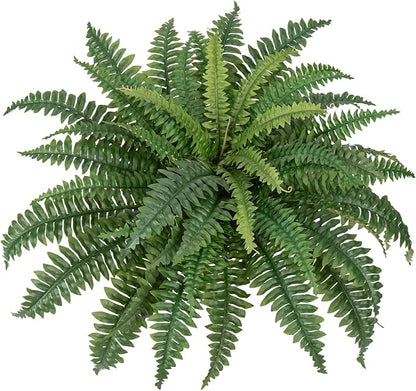 Artificial Ferns 25.6" Dia. - Faux Ferns for Outdoor Planter & Hanging - Fake Plant Shrubs for Home Garden Porch Farmhouse Decor