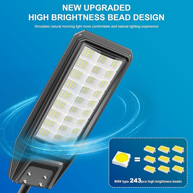 Loyoele Solar Street Light Outdoor Waterproof Dusk to Dawn, 9800W Solar Parking Lot Lights Commercial Large Outdoor Flood Light Heavy Duty Solar Power with Motion Sensor for Yard Garden