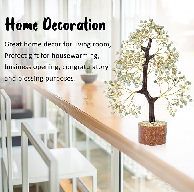 Crocon Serpentine Gemstone Tree, Crystal Tree of Life - Chakra Tree - Feng Shui Tree Decor - Money Tree Bonsai - Healing Crystal - Stone Tree - Home Decor - Spiritual Gift - Gem Tree
