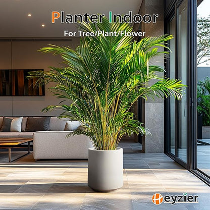 Concrete Planter Outdoor Indoor, Large Cement Plant Pots for Trees Flowers (Gray, 17 inch)