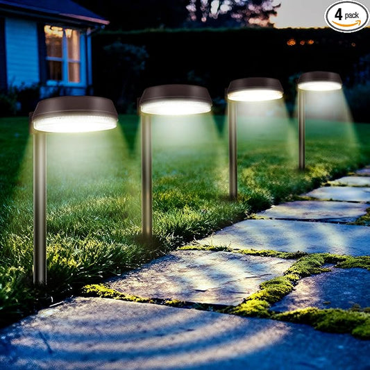 Bright Solar Pathway Lights Outdoor,Dusk to Dawn Solar Driveway Lights,Good Battery Life Yard Light for Walkway Lawn Sidewalk Outside Garden