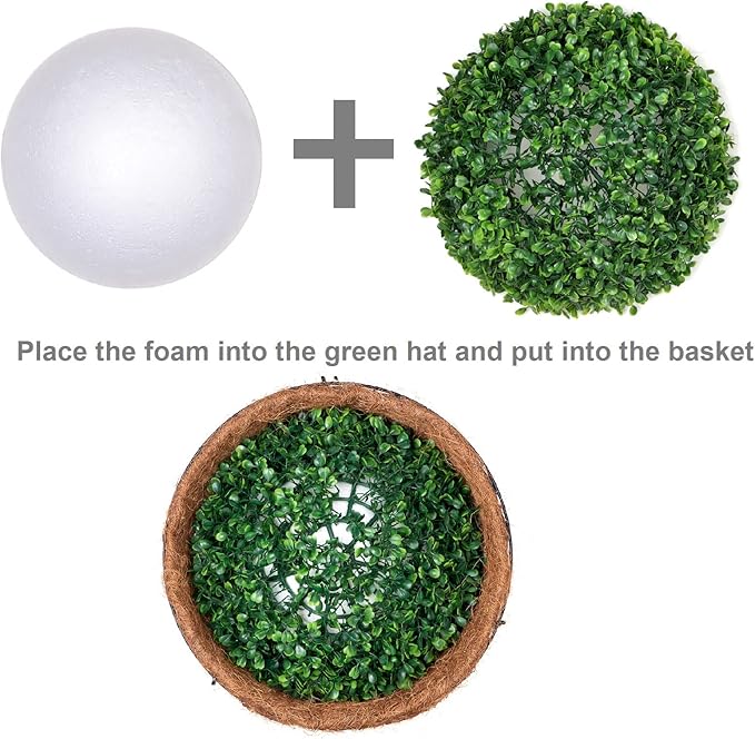HyeFlora Artificial Hanging Flowers Basket for Outdoors Winter Christmas Decor, Realistic Fake Silk Hanging Plants for Outside UV Resistant for Patio Porch Home Decoration