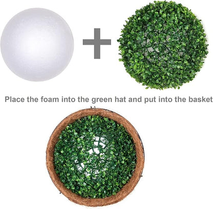 HyeFlora Artificial Hanging Flowers Basket for Outdoors Winter Christmas Decor, Realistic Fake Silk Hanging Plants for Outside UV Resistant for Patio Porch Home Decoration