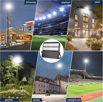 LED 240 Watt Stadium Lights Fixture, Outdoor Super Bright 36000 Lumen Stadium Flood Light, 5000K 120° Wider Lighting Angle Yoke Mount Commercial Arena Lights 110Volt-277Volt (3 Pack)