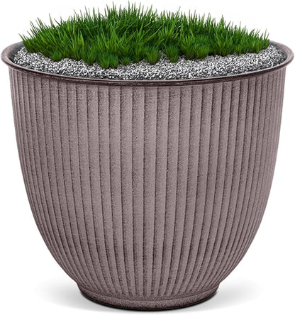 Headwind Robert Allen Natural Ironstone Decorative Planter, Archer Collection, Latte, 10-inch