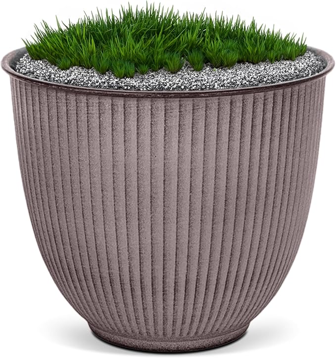 Headwind Robert Allen Natural Ironstone Decorative Planter, Archer Collection, Latte, 12-inch