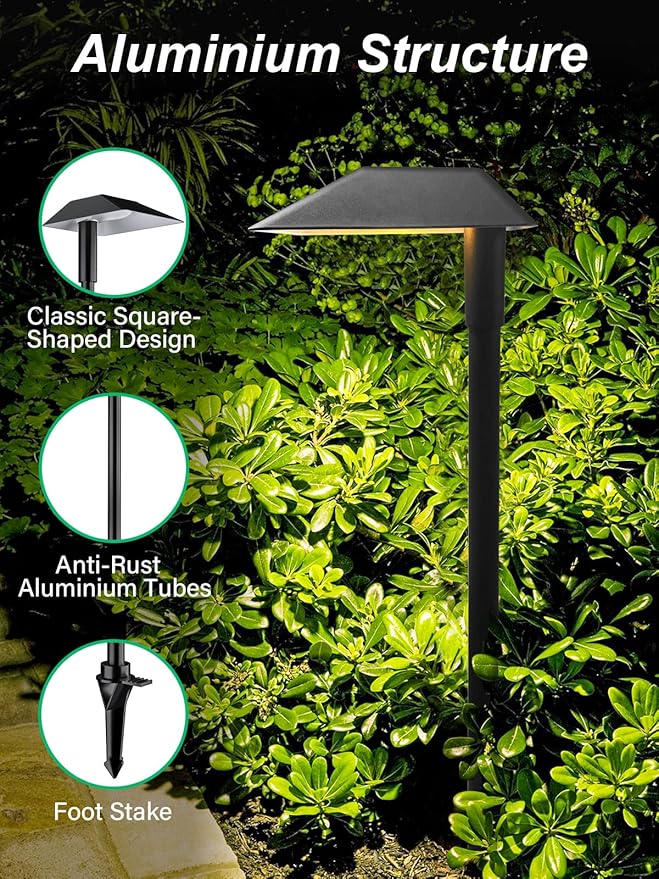 5W RGBW Low Voltage Landscape Lights LED Pathway Lights with Connectors,IP66 Waterproof Color Changing Landscape Lighting 12-24V Landscape Path Light for Walkway Garden Yard Lawn (8Pack)