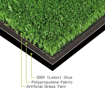 Artificial Grass Turf, 12ft x 22ft 0.4" Pile Height, Indoor Outdoor Fake Astroturf Rug Carpet Mat for Balcony Decor Backyard Patio Backdrop Fence Wall Decorations Dogs