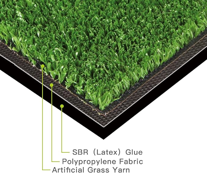 Artificial Grass Turf, 1ft x 17ft 0.4" Pile Height, Indoor Outdoor Fake Astroturf Rug Carpet Mat for Balcony Decor Backyard Patio Backdrop Fence Wall Decorations Dogs