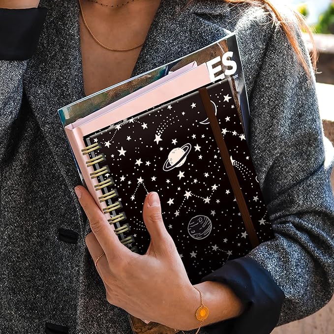 Cute Spiral Journal Notebook,Binding with Premium Paper for Girl Women,Cool Funny 120 Pages,100gsm A5 College Ruled NotebookJournal,Perfect for Gifts Nurse Teacher Women(Cute Star)