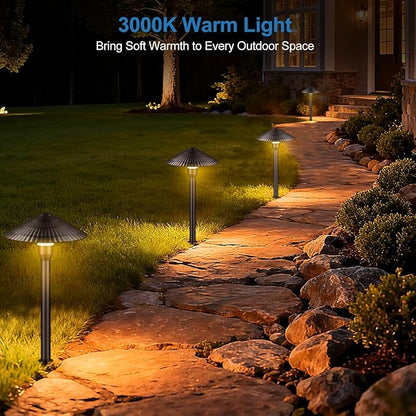 Landscape Lighting Pathway Lights 12 Pack, 5W Low Voltage LED Outdoor Garden Lights, Cast Aluminum with Acrylic Lens, IP66 Waterproof Yard Walkway Driveway Patio Path Light, Transformer Cable Included