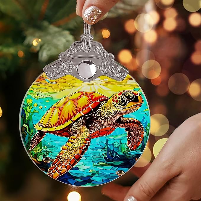 Sea Turtle Ornament - Christmas Keepsake & Stocking Stuffer - Turtle Gift