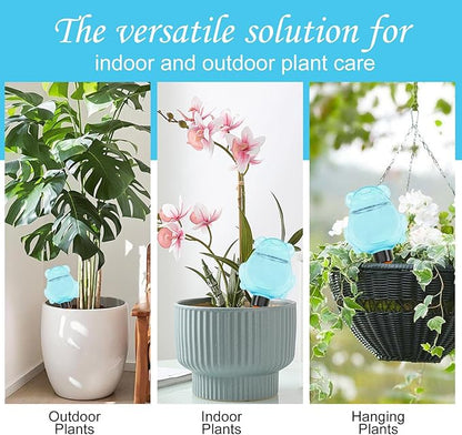 3Pcs Frog Plant Self Watering Globes for Indoor and Outdoor Plastic Water Bulbs Top Fill Plant Watering Globes Slow Release Terracotta Plant Watering Devices System for Plants, Blue