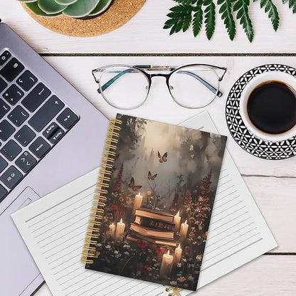 XPH Fantasy Bookish Spiral Notebook, Dark Academia Gothic Journaling Notebooks for Women Men, Mystical Witchy Hardcover Journals for Writing 160 Pages 5.5 x 8.3 Inch, Reading Gifts for Book Lovers