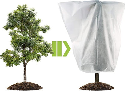Plant Covers Freeze Protection - Shrub Cover, Winter Tree Cover with Drawstring for Season Extension & Frost Protection, White (1 Pack, 84x72 in)
