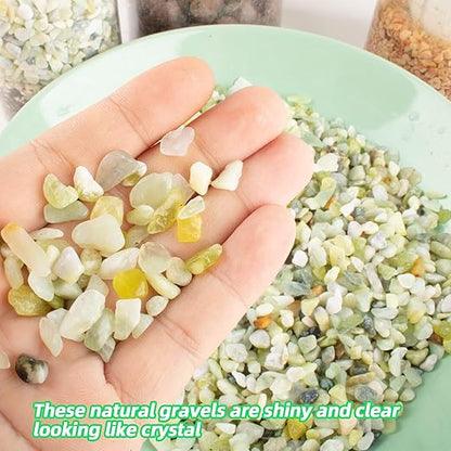 CJGQ 7lb Natural Gravel for Aquarium Succulents Bonsai Terrarium Fish Tank,1/5" Decorative Stone for Plants Indoor