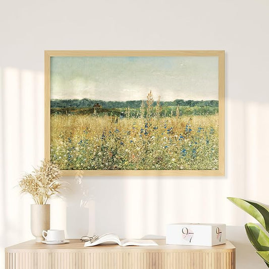 97 Decor Extra Large Vintage Wall Art Unframed - 24x36 Big Farmhouse Wall Decor For Bedroom, Giant Vintage Pictures Nature Landscape Painting, Large Artwork For Living Room Office Decorations