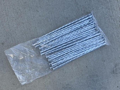 12 in. Galvanized Spiral Landscape Edging Spikes - 1 Gauge Steel - Sandbaggy (12 inch, 100, Count)