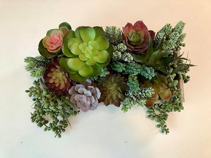 DECOROUS Artificial Succulents Plants Unpotted -14 Pack– Large Fake Succulent Plant Indoor Outdoors – Realistic Faux Cactus Suculentas Bulk for Home DIY Décor – Small Desert Plastic Cacti Succulants