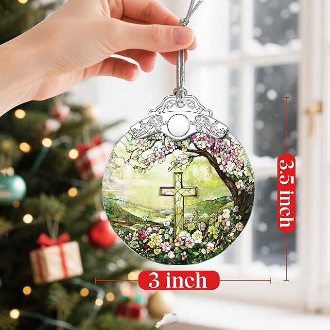 Christian Cross Christmas Ornaments: Christmas Tree Ornaments, Holiday Decor for Christians, Christian Faith Home Decor, Stocking Stuffers, Cross Gifts, Religious Gifts & Gift Ideas, Xmas Gift