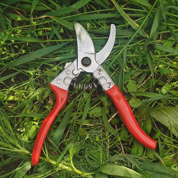 Pruning Shears for Gardening, Garden Scissors and Clippers, Professional Branch Garden Secateurs (Red)