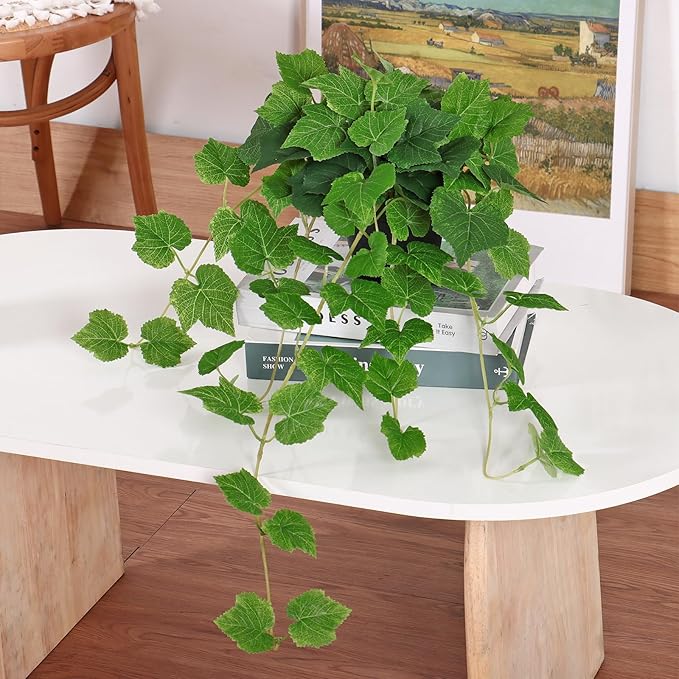 TOCHGREEN Artificial Plants Fake Pothos Ivy Plant Silk Plant for Home Decor Indoor in Pot,Faux Hanging Plant Realistic Small Faux Potted Plant for Bedroom Shelf Office Indoor Outdoor Decor (1PC)