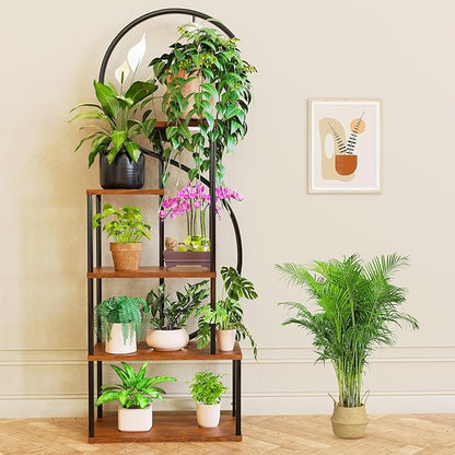 Plant Stand Indoor with Grow Lights, Large Plant Stands for Indoor Plants Multiple, 67" Tall Plant Shelf Indoor with 5 Lights Tiered Plant Holder, Lighted Corner Plant Stand for Home Decor